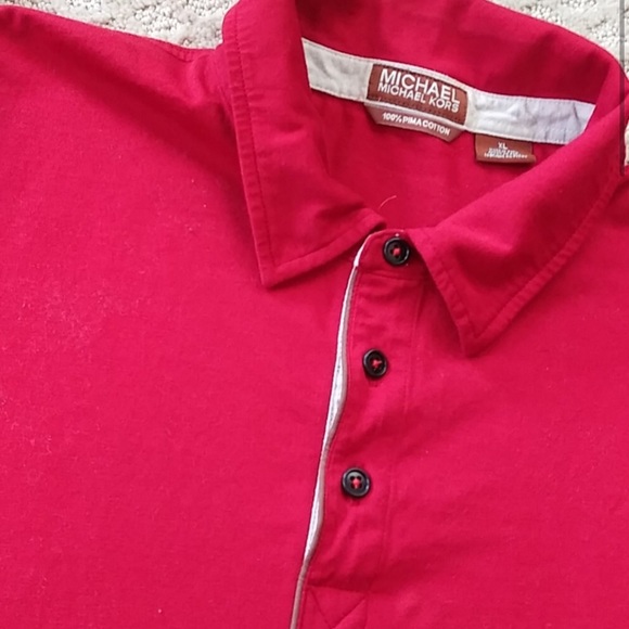 MICHAEL Michael Kors Red Long Sleeve Button Up - Picture 1 of 6